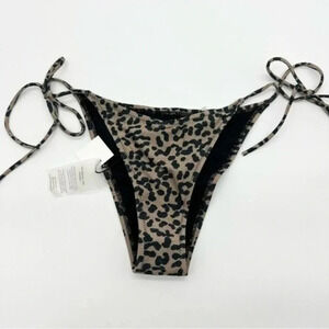NWT BOUND by Bond-Eye Leopard Side Tie Bikini Bottoms M B600